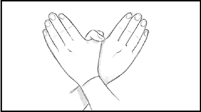 حالت دست ها در آغوش پروانه ای