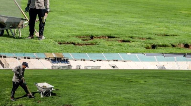 (عکس) وضعیت عجیب چمن ورزشگاه تختی در آستانه بازی پرسپولیس