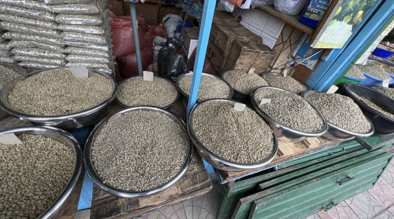 یک مغازه قهوه‌فروشی در آدیس‌بابا در اتیوپی